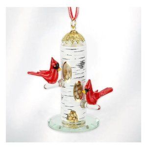 Glass Baron Cardinal Feeder Ornament